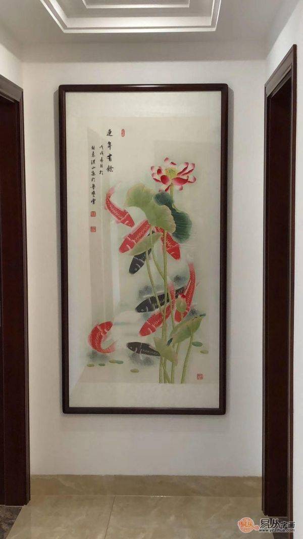 當(dāng)代擅畫九魚圖的畫家，張洪山工筆荷花九魚圖作品大全