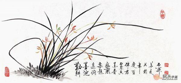 梅蘭竹菊的君子品質(zhì)，名家石開梅蘭竹菊四君子國畫作品欣賞