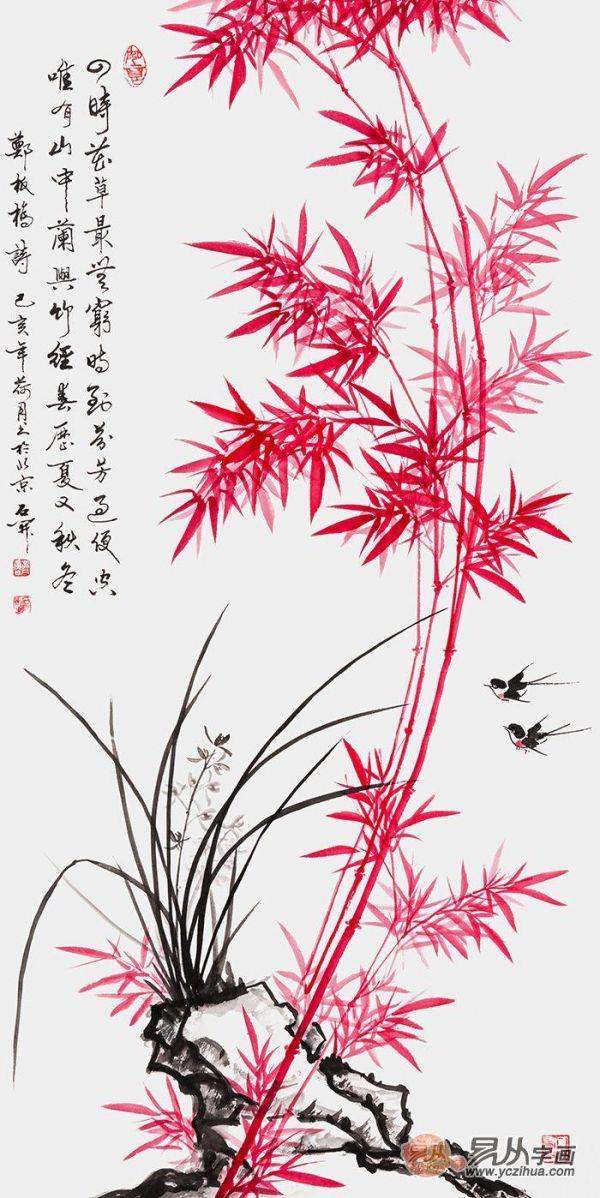 梅蘭竹菊的君子品質(zhì)，名家石開梅蘭竹菊四君子國畫作品欣賞