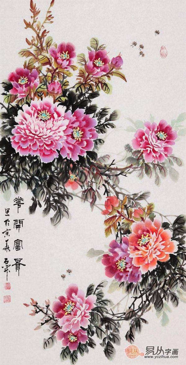 適合玄關的裝飾畫，這5款吉祥花鳥畫，顏值風水兩相宜