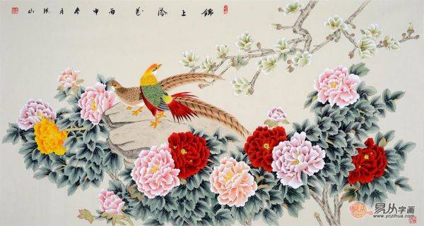 客廳掛什么字畫最合適？好寓意花鳥畫，家中必備