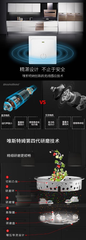 唯斯特姆垃圾處理器，一鍵掃清廚余垃圾煩惱