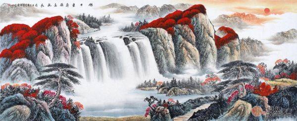 客廳沙發(fā)背景墻掛什么畫好，手繪山水當(dāng)顏值與風(fēng)水的完美結(jié)合