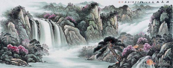客廳沙發(fā)背景墻掛什么畫好，手繪山水當(dāng)顏值與風(fēng)水的完美結(jié)合