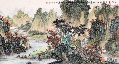 客廳沙發(fā)背景墻掛什么畫好？名家山水畫有品位更有韻味
