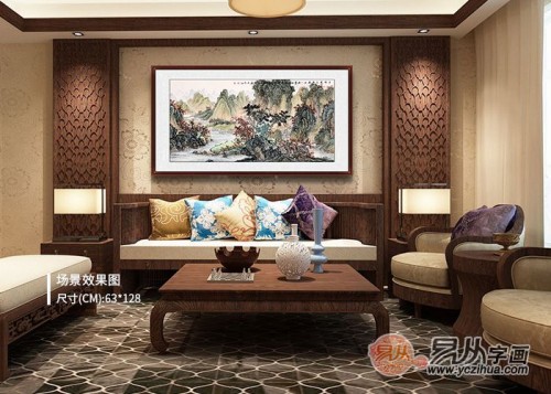 客廳沙發(fā)背景墻掛什么畫好？名家山水畫有品位更有韻味