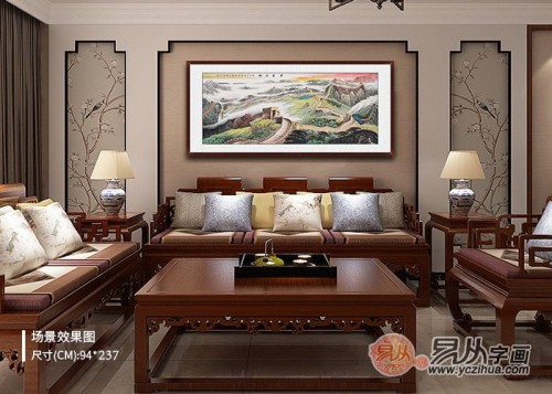 客廳沙發(fā)背景墻掛什么畫好？名家山水畫有品位更有韻味