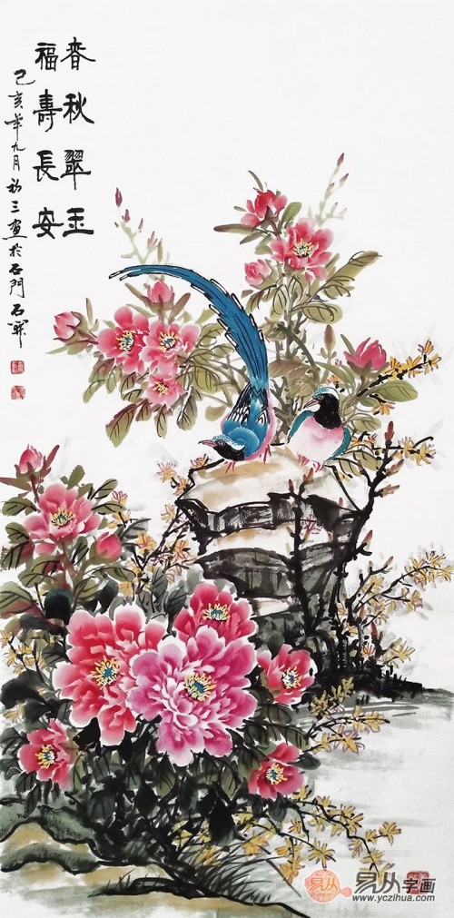 開門玄關(guān)處掛什么畫最吉祥，這三款吉祥花鳥畫拔得頭手