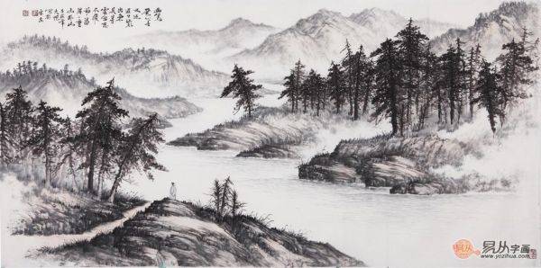 有時(shí)，一人獨(dú)坐也非寂寞，靜坐品賞吳大愷寫意山水