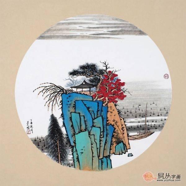 有時(shí)，一人獨(dú)坐也非寂寞，靜坐品賞吳大愷寫意山水