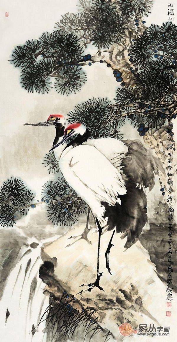 長輩生日送什么禮物好，松鶴延年國畫松鶴圖是首選