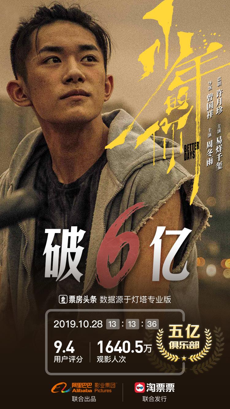 《少年的你》3天票房破6億！阿里影業(yè)“爆款方法論”日趨成熟
