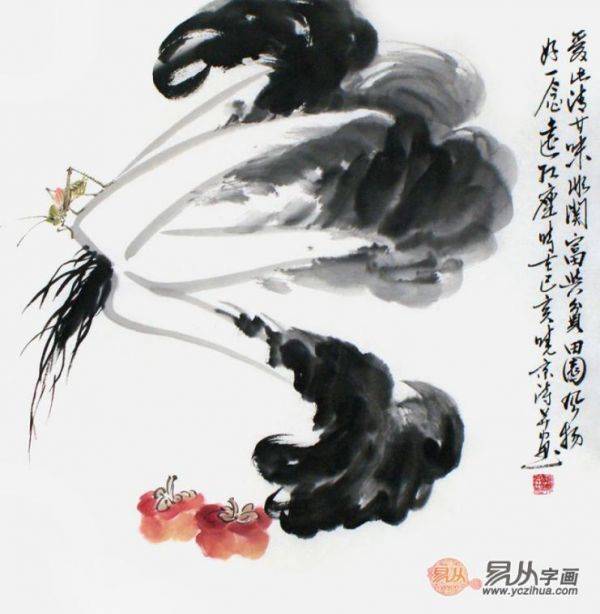 什么畫掛在玄關(guān)寓意好？掛鄭曉京白菜國畫 擁有好風(fēng)水的家