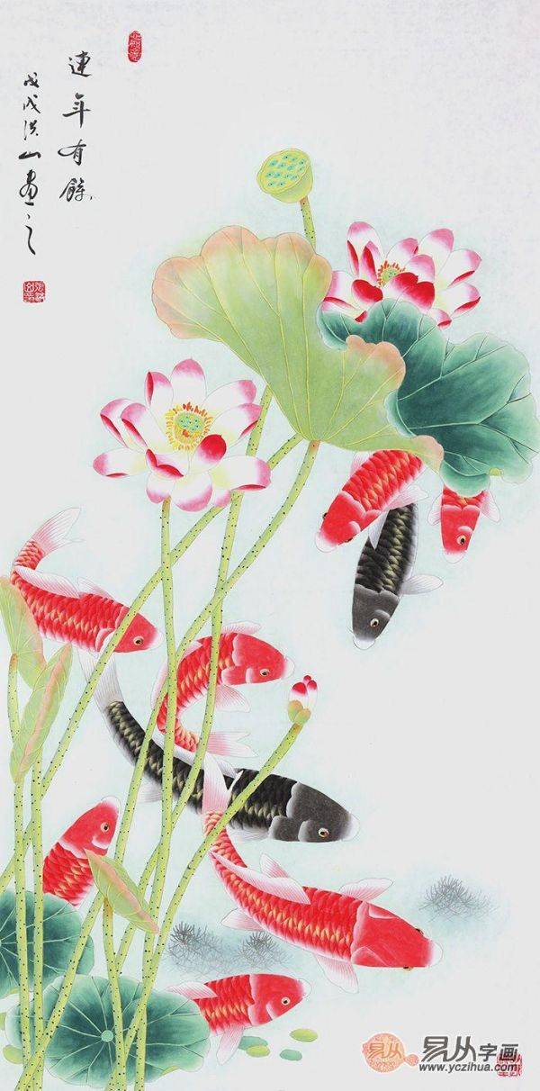進(jìn)門(mén)玄關(guān)裝飾畫(huà)掛什么好，易從網(wǎng)力薦的這些豎幅花鳥(niǎo)畫(huà)最合適