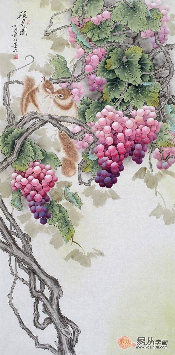 進(jìn)門(mén)玄關(guān)裝飾畫(huà)掛什么好，易從網(wǎng)力薦的這些豎幅花鳥(niǎo)畫(huà)最合適