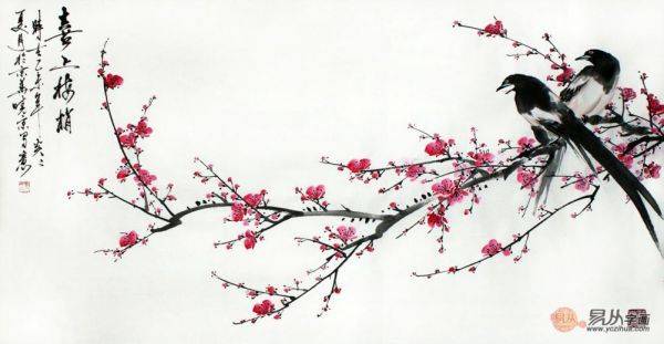 客廳適合掛什么字畫？鄭曉京手繪花鳥畫 典雅又大氣