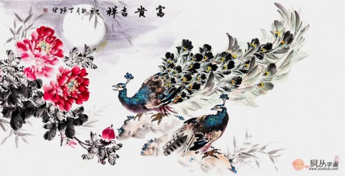 家里掛花鳥畫好嗎？丁珂手繪牡丹國畫，掛在家里好看又吉祥
