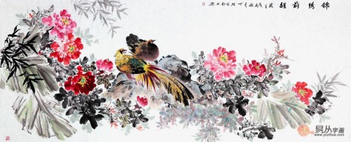 家里掛花鳥畫好嗎？丁珂手繪牡丹國畫，掛在家里好看又吉祥