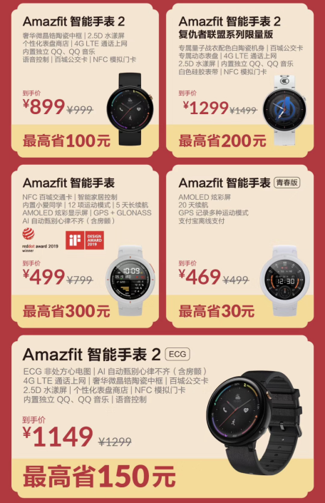 天貓年貨節(jié)大促，華米科技智能手表Amazfit GTR最高直降230元