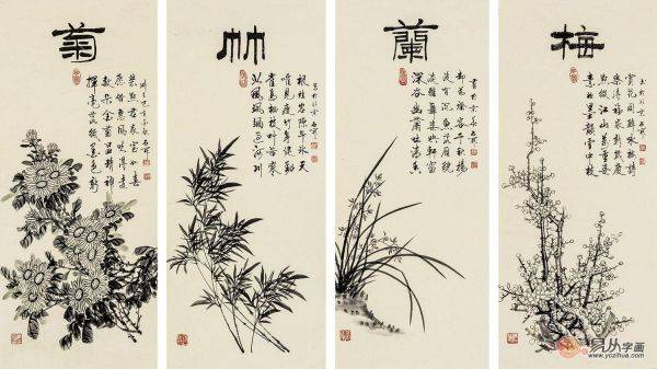客廳內(nèi)掛什么字畫好，吉祥又有品的名家石開花鳥畫匯總