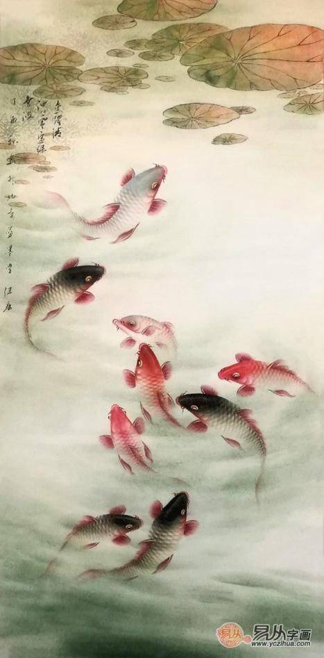 收藏誰的魚畫好？中美協(xié)藍健康，這位廣西畫家把魚畫活了