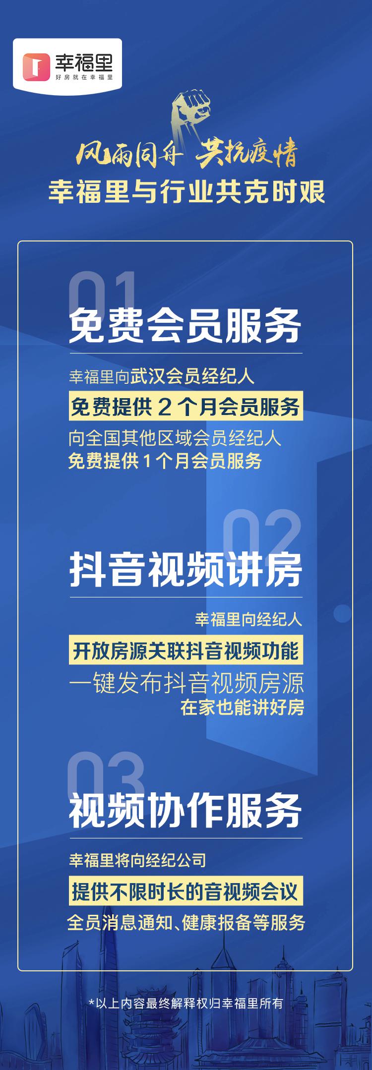 共抗疫情，幸福里向全國(guó)會(huì)員經(jīng)紀(jì)人免費(fèi)提供一個(gè)月會(huì)員服務(wù)