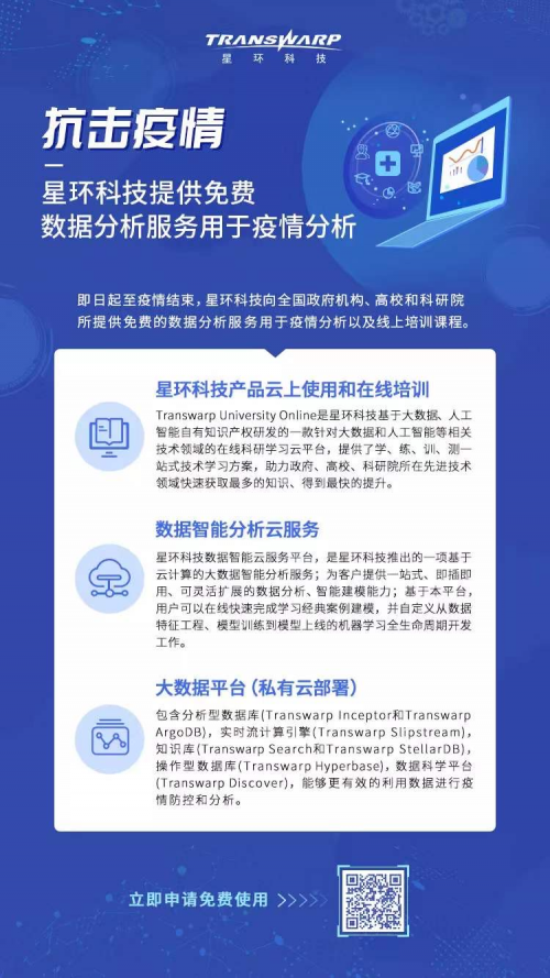 抗擊疫情 星環(huán)科技免費開放疫情數據分析服務和線上培訓