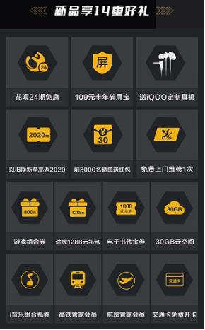 買iQOO 3上天貓超品，購機享14重“壕”禮