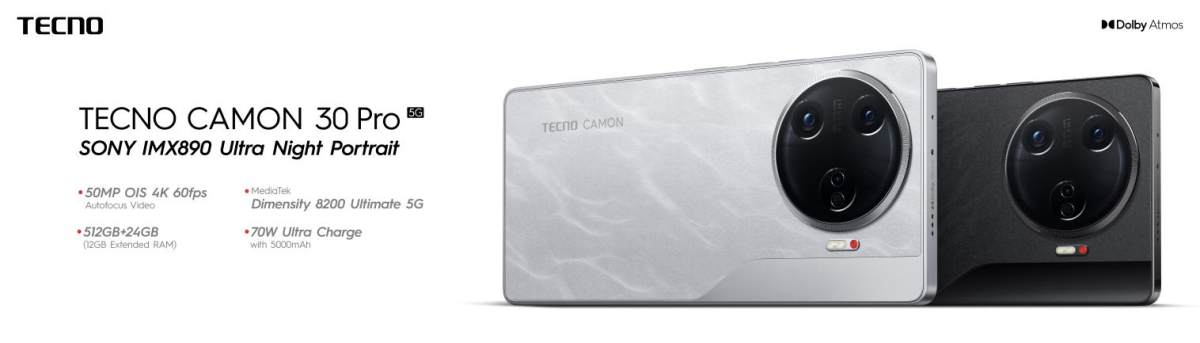 TECNO發(fā)布CAMON 30系列，AI加持專業(yè)影像和非凡設(shè)計(jì)，成就每一幀的耀眼主角