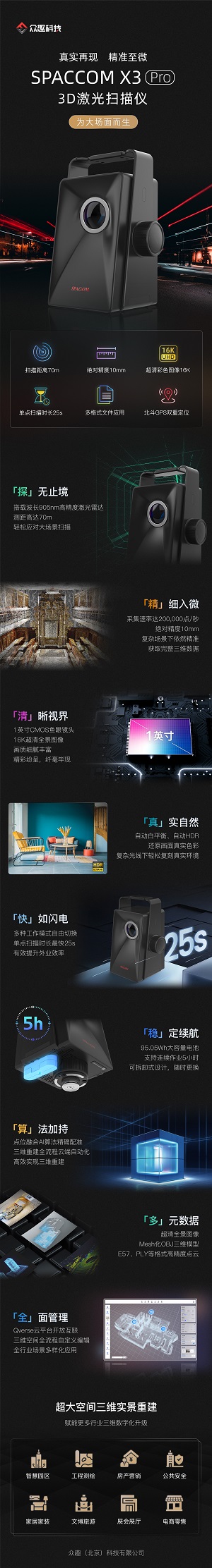 高效掃描，精準(zhǔn)至微！SPACCOM X3 Pro 3D激光掃描儀