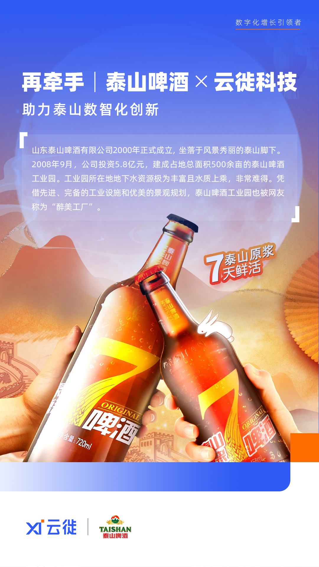 泰山啤酒攜手云徙科技，共繪數(shù)智化增長(zhǎng)新藍(lán)圖