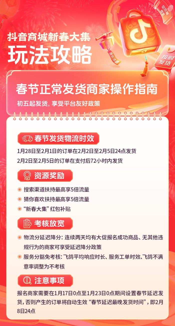 春節(jié)好貨正常發(fā)！「抖音商城新春大集」多元扶持全解析，物流保障成亮點(diǎn)