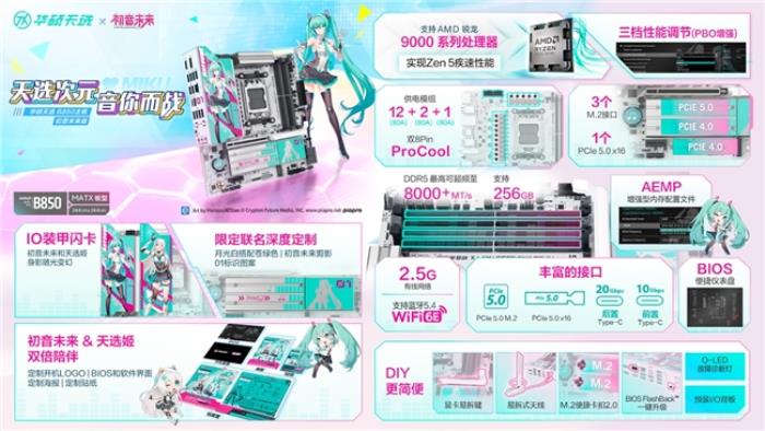 華碩天選B850主板初音未來版火熱預約中