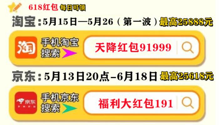 京東天貓618紅包活動(dòng)什么時(shí)候開始？淘寶618年中大促紅包25888元！
