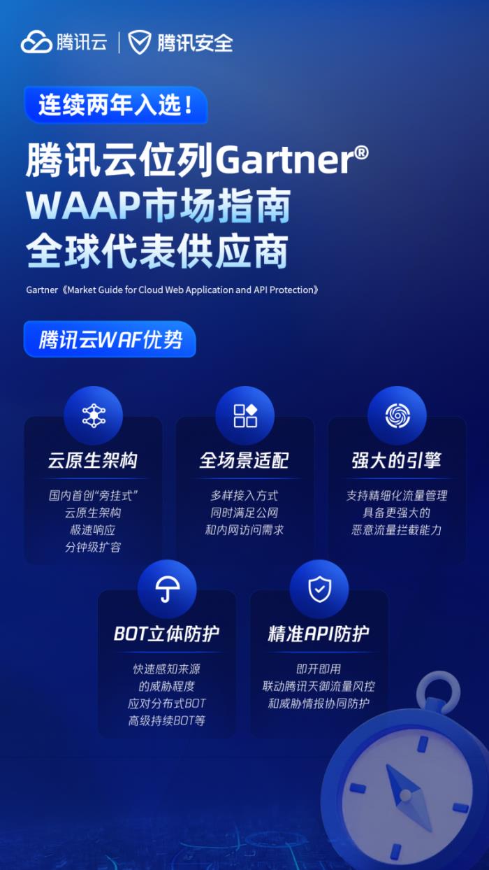再次入選！騰訊云入選Gartner?云WAAP市場指南代表廠商
