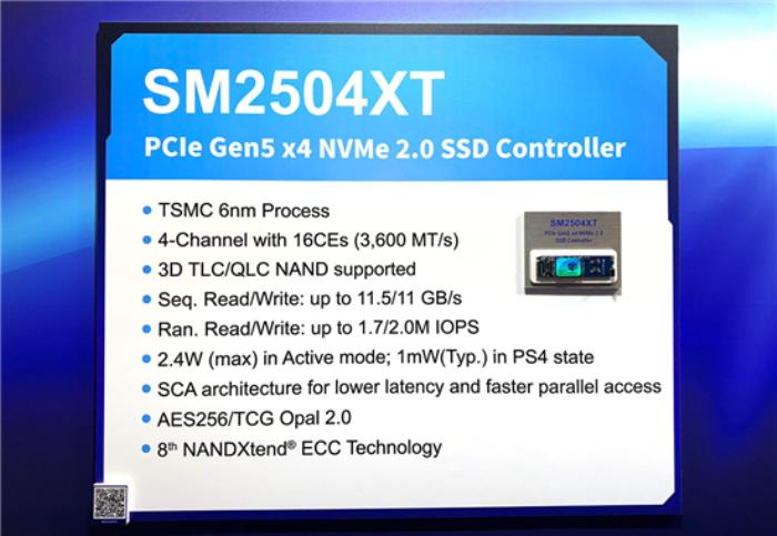 慧榮2025臺北電腦展推全新PCIe Gen5 SSD主控 能效比太強